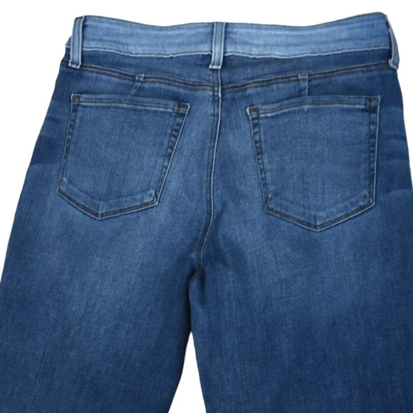 NYDJ Sheri Slim Jeans Patchwork Two Toned Mixed Textile Size 6 Coastal Preppy - Picture 10 of 10